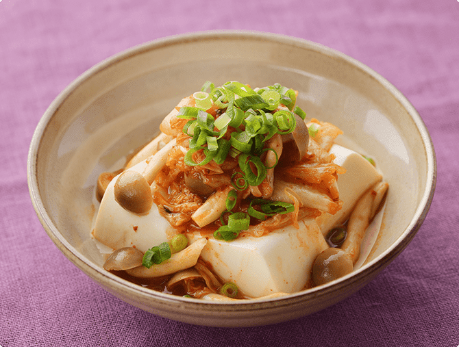 レシピ8：レンジでピリ辛蒸し豆腐